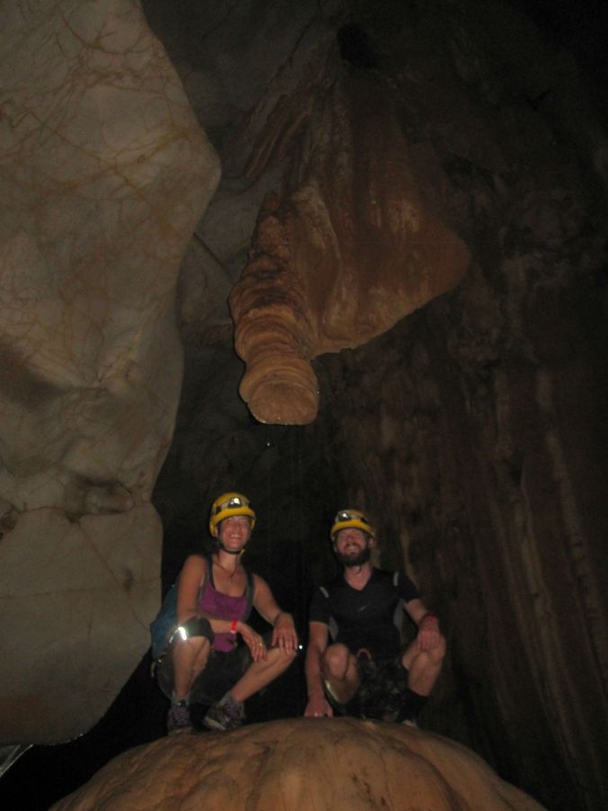 Målet för grottdykningen var denna stalaktit som kallas för elefantsnabeln! The objective of this cave exploring was this stalactite called the elephant trunk!
